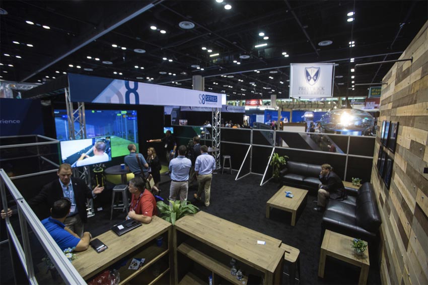 Golf simulator in an exibithion Golf simulator in an exibithion